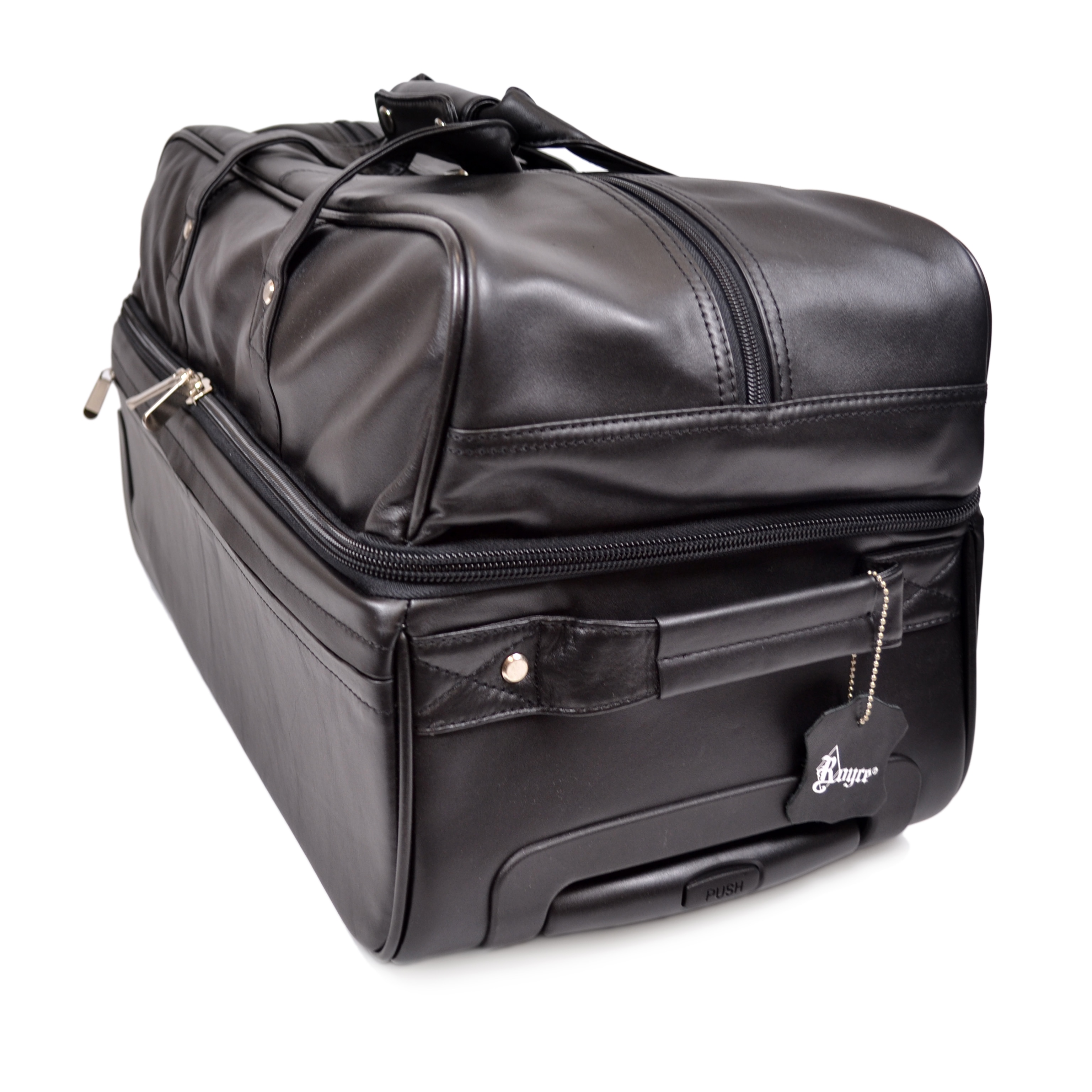 royce leather rolling trolley duffel bag