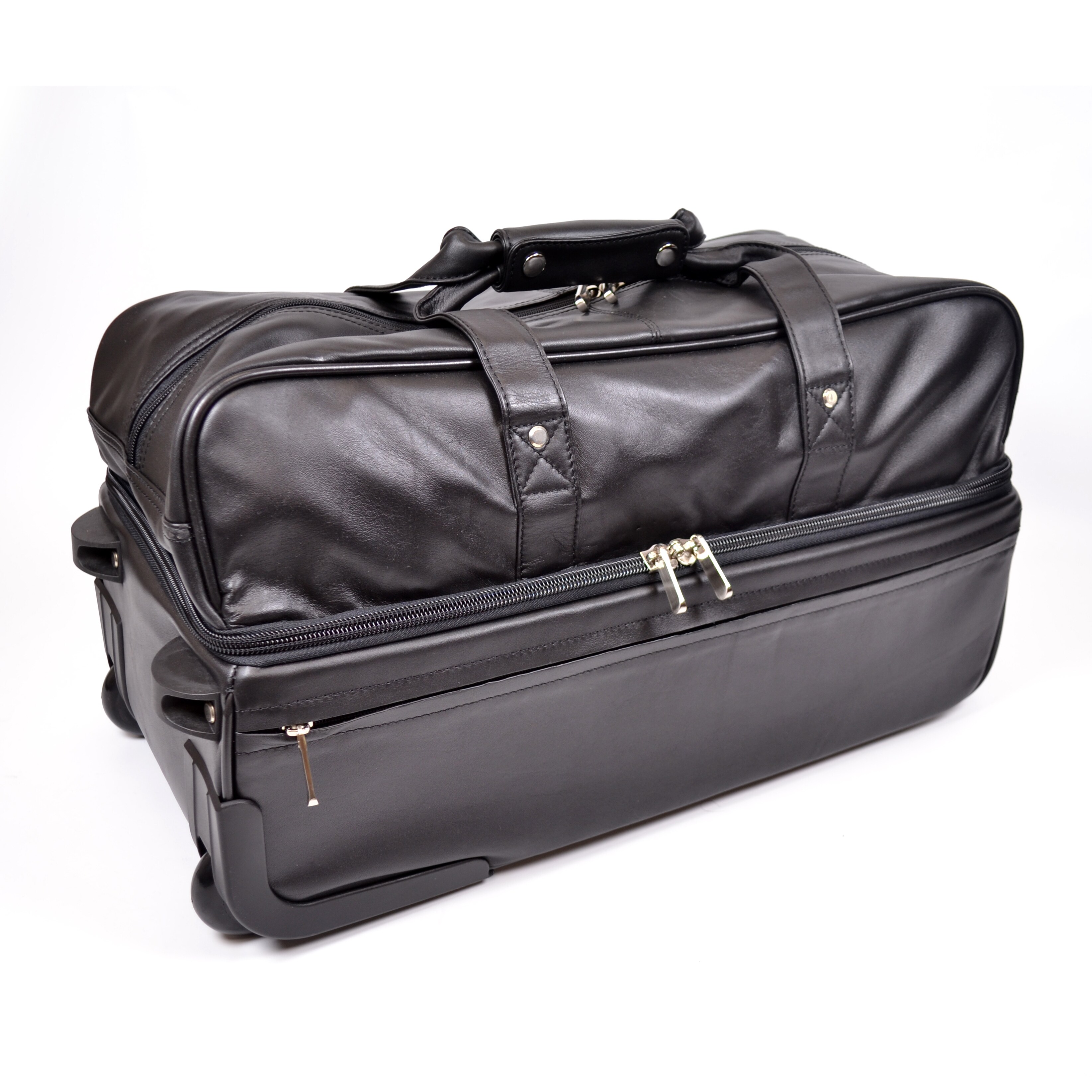 royce leather rolling trolley duffel bag