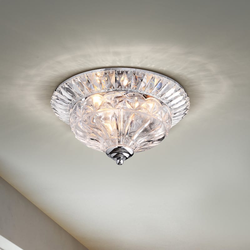 Graciela 3-light Chrome/Crystal Flush Mount Chandelier