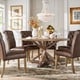 preview thumbnail 2 of 16, iNSPIRE Q Artisan Benchwright Rustic X-base Round Pine Wood Rolled Back 7-piece Dining Set