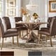 preview thumbnail 1 of 16, iNSPIRE Q Artisan Benchwright Rustic X-base Round Pine Wood Rolled Back 7-piece Dining Set