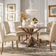 preview thumbnail 3 of 16, iNSPIRE Q Artisan Benchwright Rustic X-base Round Pine Wood Rolled Back 7-piece Dining Set