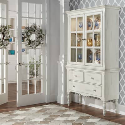 McKay Country Antique White Display Buffet Storage China Cabinet by iNSPIRE Q Classic