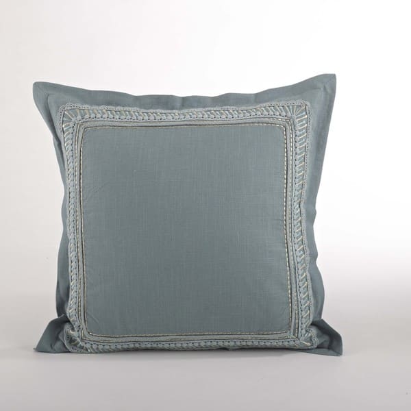 Shop Embroidered Border Down Filled Throw Pillow Free Shipping