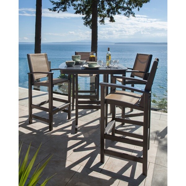 Shop POLYWOOD® Coastal 5-piece Outdoor Bar Set - Free ... on Outdoor Bar Supplies id=32094