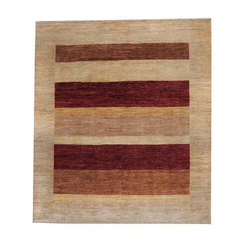 HERAT ORIENTAL Handmade One-of-a-Kind Gabbeh Wool Rug - 6'7 x 7'7