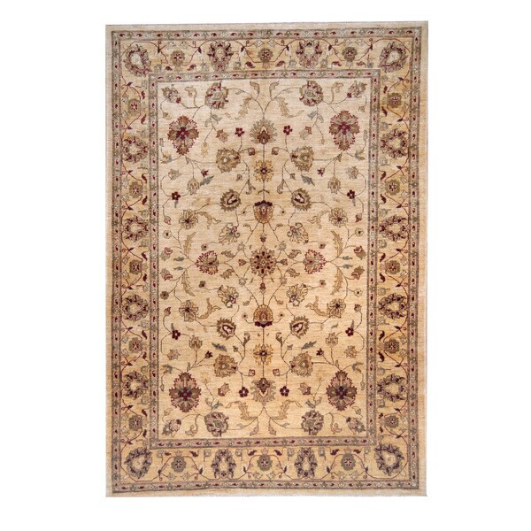 Herat Oriental Afghan Hand-knotted Oushak Wool Rug (6' x 8'9) - 6' x 8'9