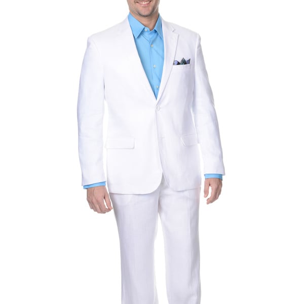 Shop Reflections Men's White 2button Linen Suit Free Shipping Today