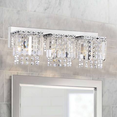 Evelyn 3-light Crystal Strand Wall Sconce in Chrome Finish