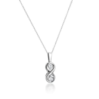 Sterling Silver Diamond Accent Double Infinity Necklace - 15341693 ...