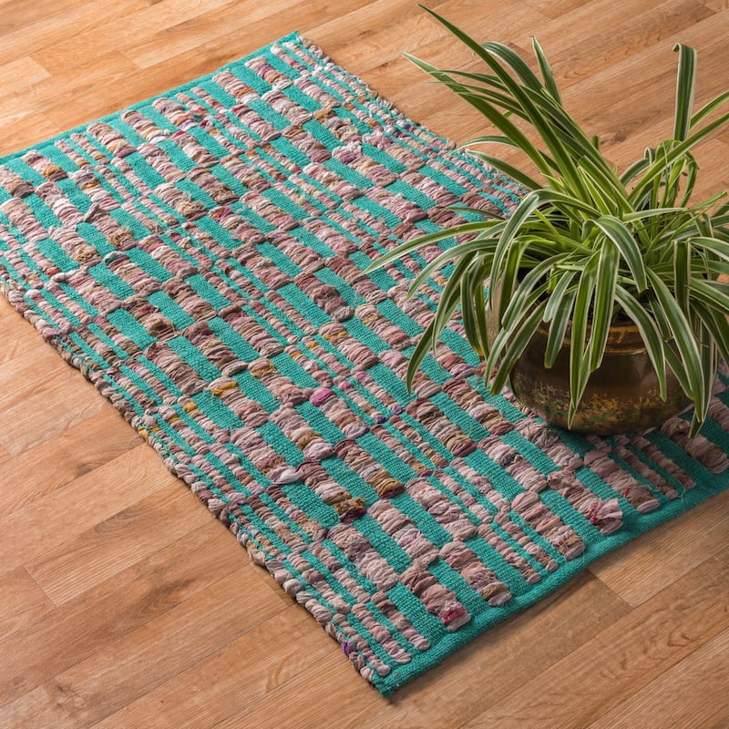 Alexander Home Flatweave Tabby Cotton Stripe Chindi Rug