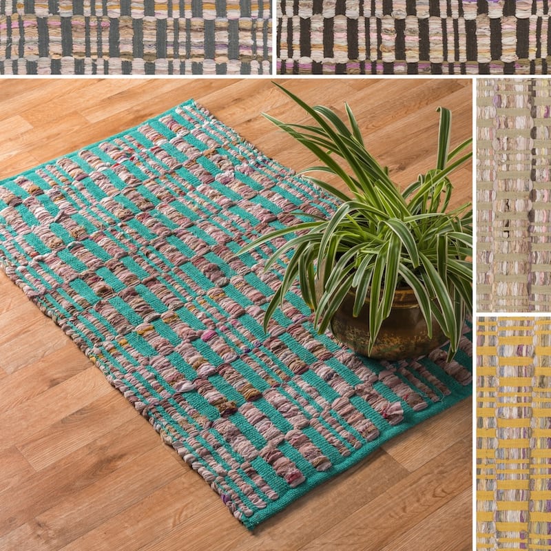 Alexander Home Flatweave Tabby Cotton Stripe Chindi Rug