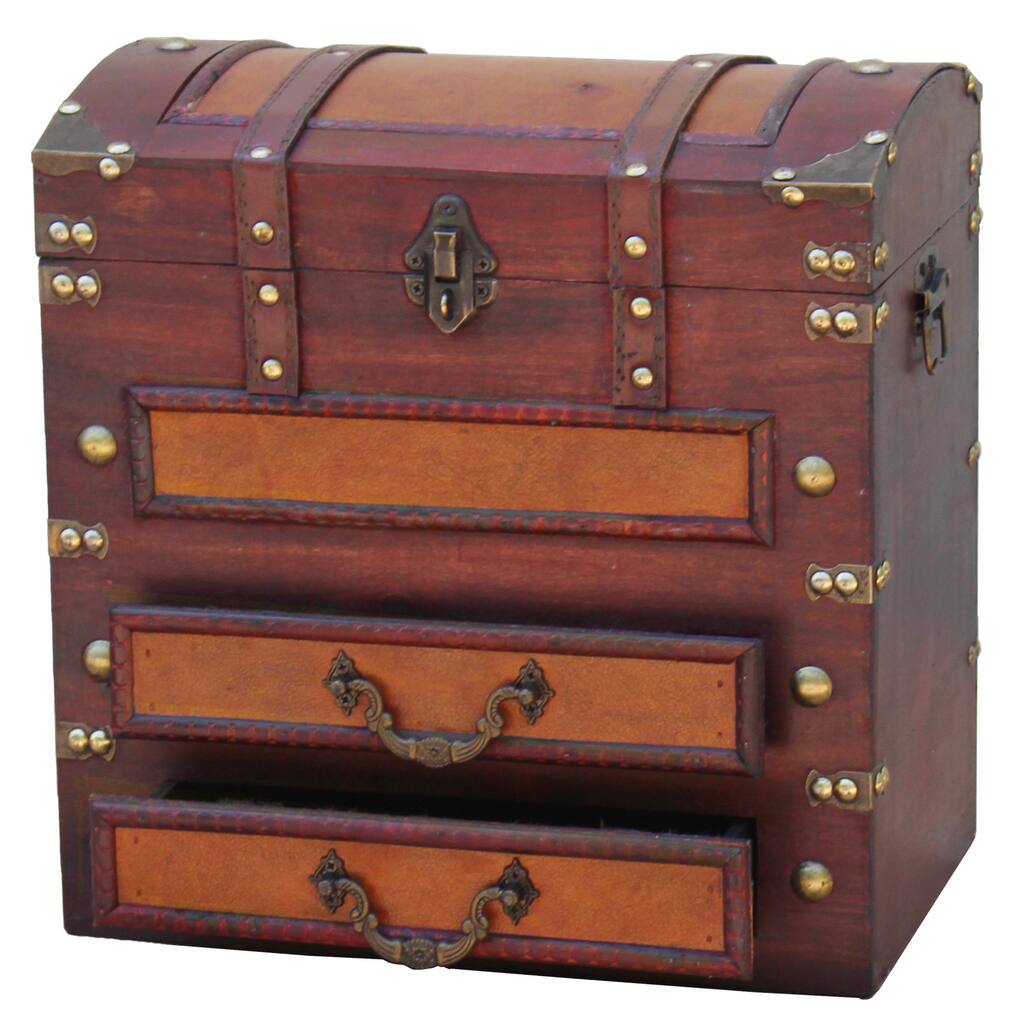 Decorative Wooden Chest with Drawers