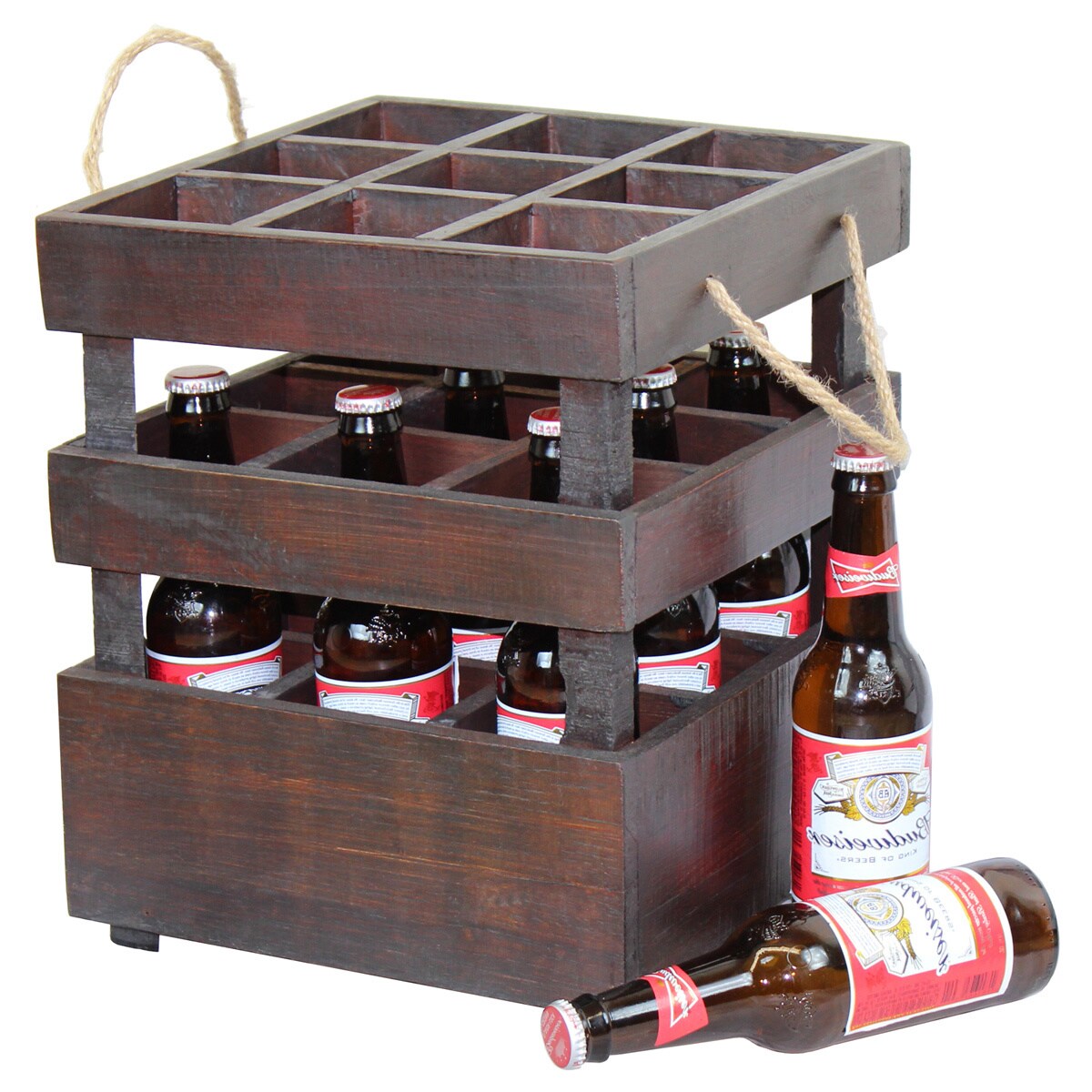 Antique Style Stackable Wooden Beer Crates Brown eBay