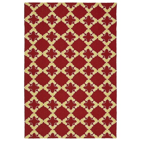 Handmade Indoor/ Outdoor Getaway Red Trellis Rug - 8' x 10'