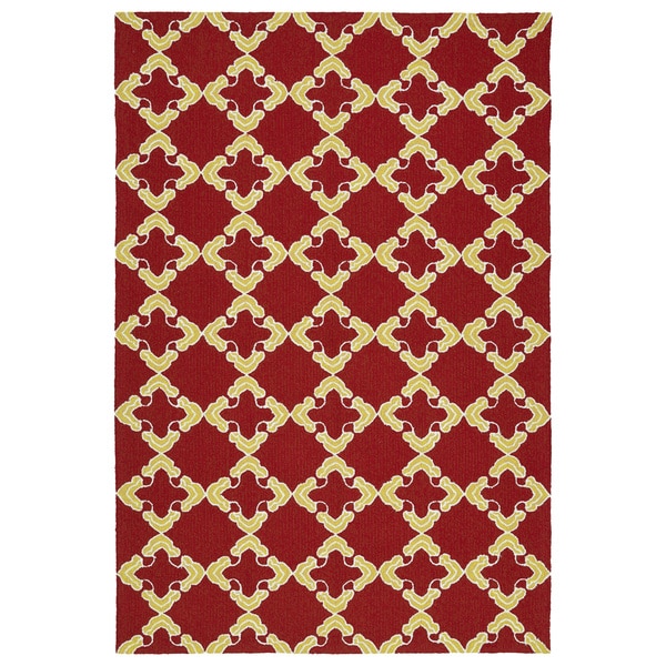 Handmade Indoor/ Outdoor Getaway Red Trellis Rug - 9' x 12'
