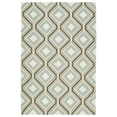 Handmade Indoor/ Outdoor Getaway Light Brown Geometric Rug (8' x 10') - 8' x 10'