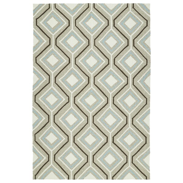 Handmade Indoor/ Outdoor Getaway Light Brown Geometric Rug (5' x 7'6) - 5' x 7'6"