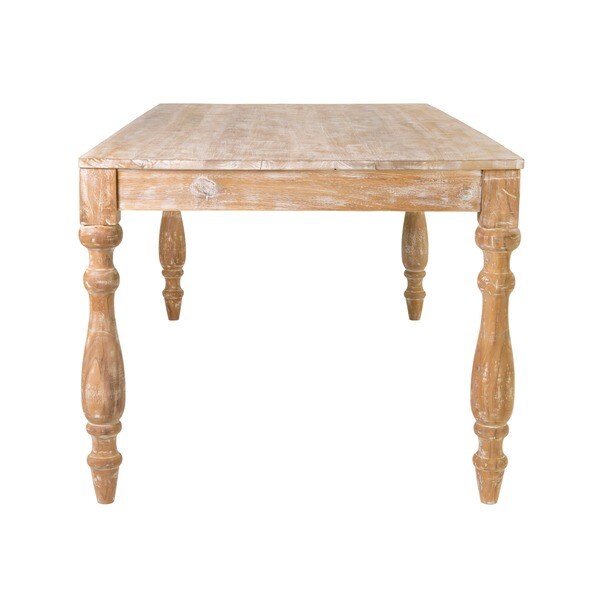 Distressed White Teak Dining Table With Turned Legs by East at Main White Patina Bed Bath Beyond 10088723