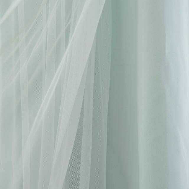 Aurora Home Lace Overlay Room Darkening Grommet Top Curtain Panel Pair