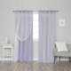 Aurora Home Lace Overlay Room Darkening Grommet Top Curtain Panel Pair - 52 x 84 - Lilac