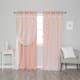 Aurora Home Lace Overlay Room Darkening Grommet Top Curtain Panel Pair - 52 x 84 - indie pink