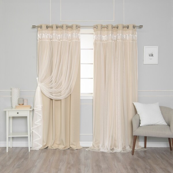 lace top voile curtains