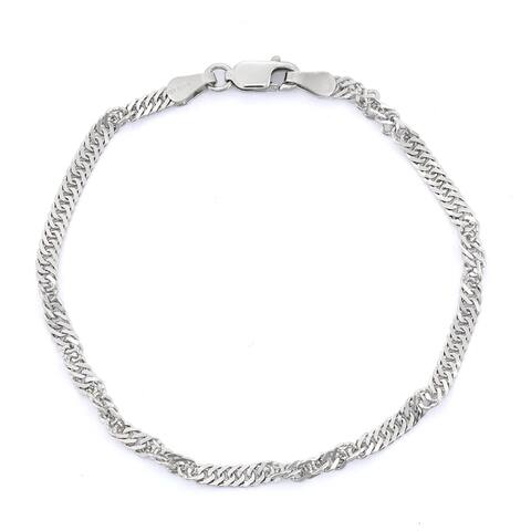 Gioelli Sterling Silver Disco Chain Bracelet