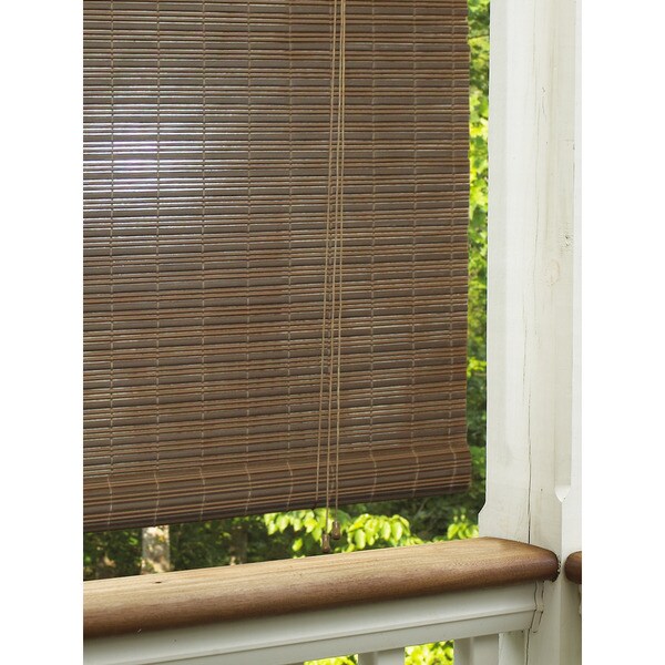 Lewis Hyman Aspen Outdoor Rollup Blind in Cocoa Finish Free Shipping