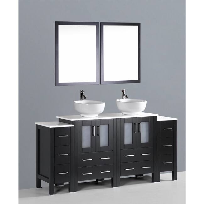 Bosconi AB224RO2S 72-inch Double Black Vanity