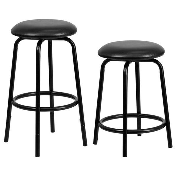 Backless Metal Dual Height Counter Or Bar Stool With Leather Seat Overstock 10089465