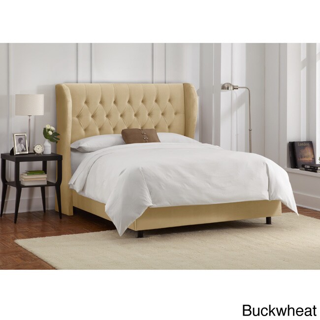 Skyline tufted wingback bed discount