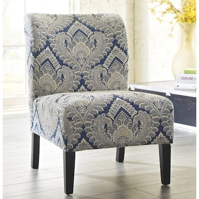 Honnally Contemporary Patterned Sapphire Accent Chair