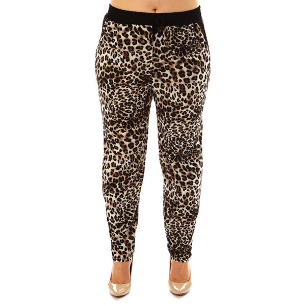 Shop Golden Black Women's Plus Size Fierce Leopard Printed Knitted ...