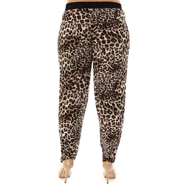 plus size leopard joggers