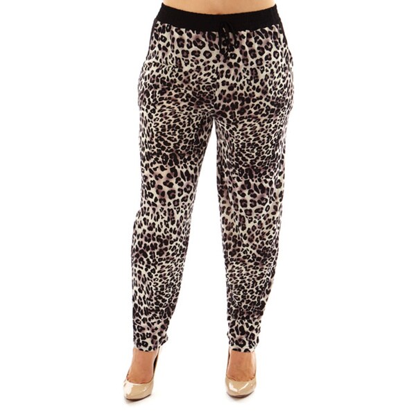 plus size leopard joggers