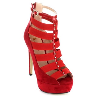 QUEEN CHATEAU WARIS 3 Womens Elastic Strappy Platform Stiletto Heels