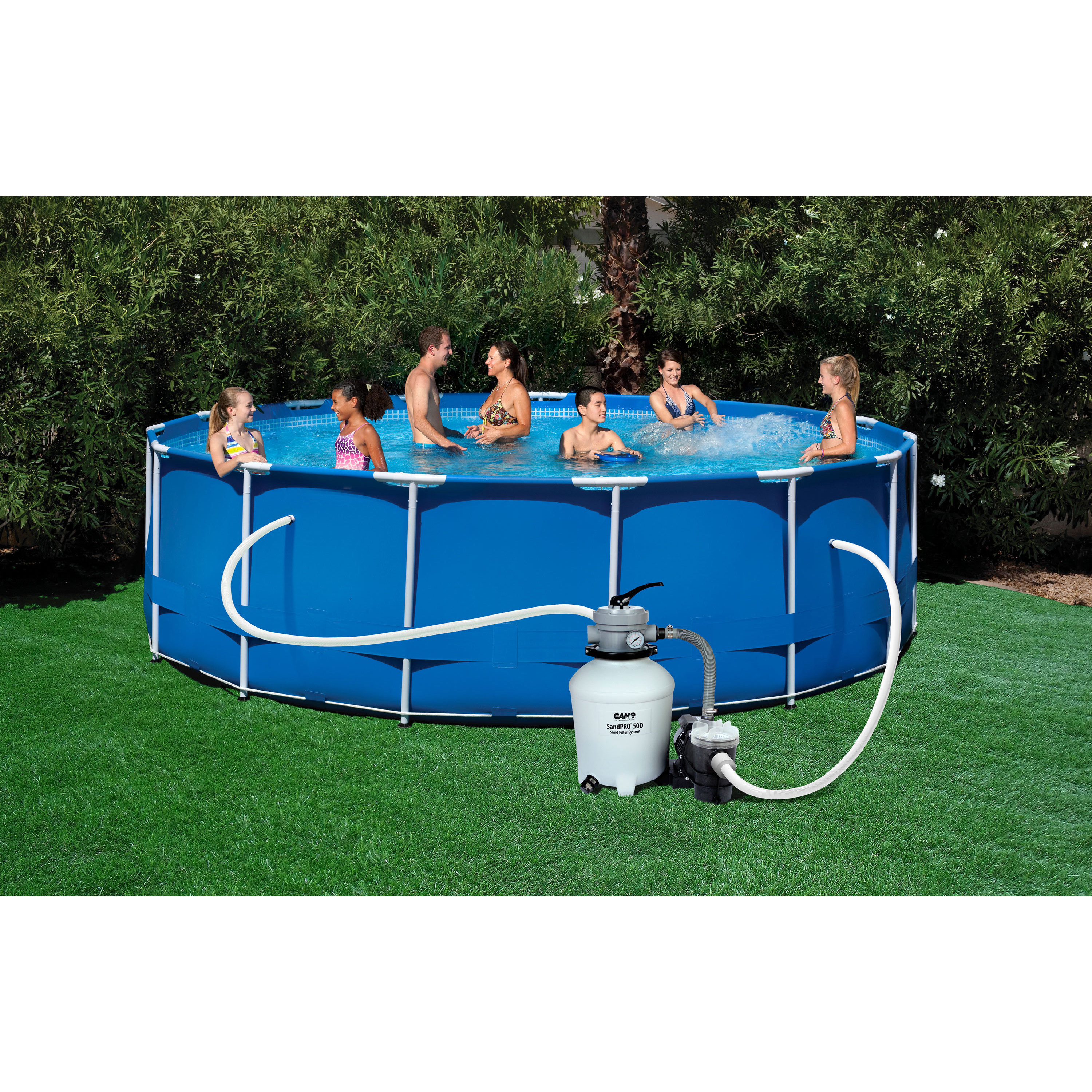 PRO Series 9 ft x 18 ft Rectangular 52 in Deep Metal Frame Swimming