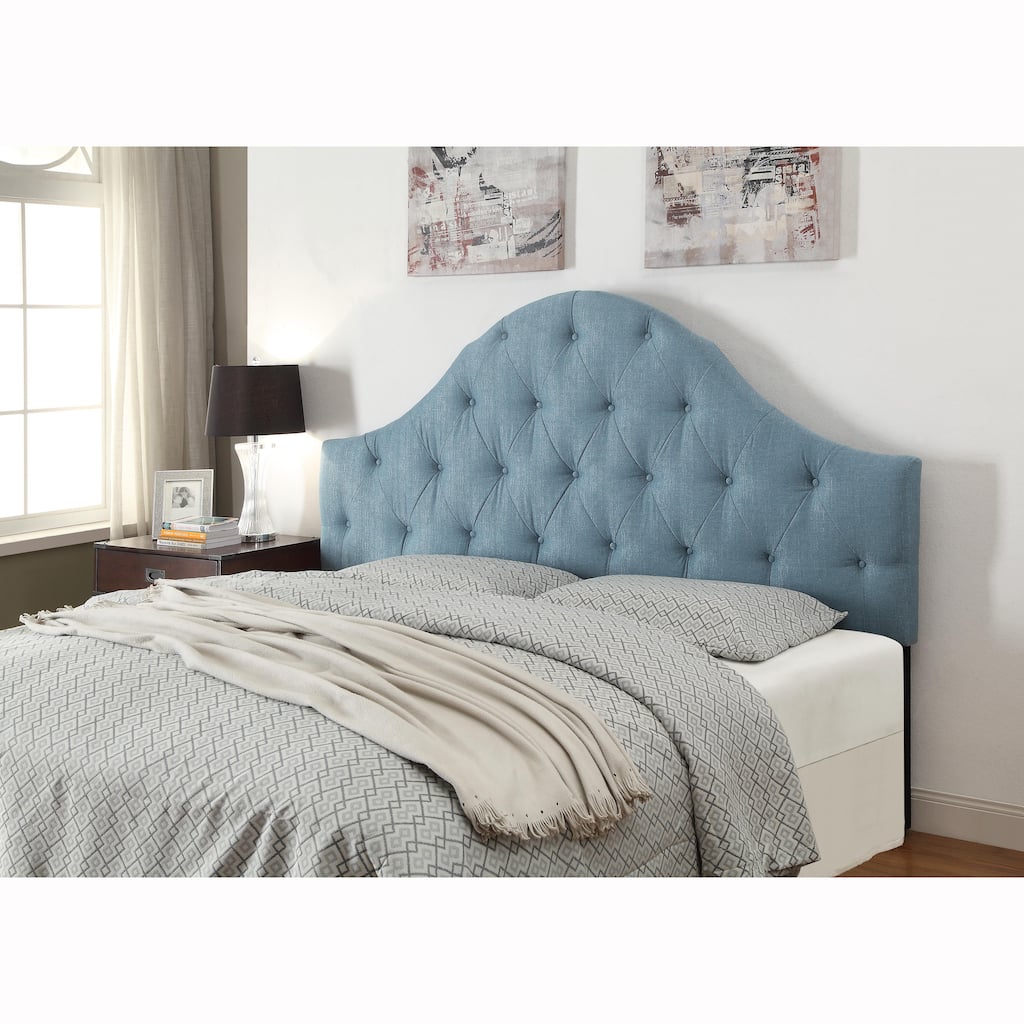 Blue Queen/Full Size Tufted Upholstered Headboard