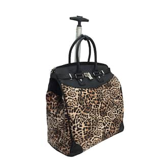 leopard rolling tote