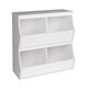 preview thumbnail 1 of 5, Stacked 4-Bin Storage Cubby White