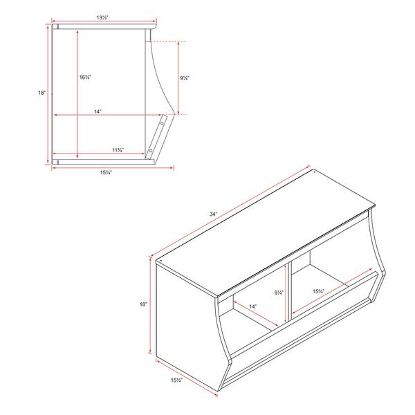 Stacked 4-Bin Storage Cubby