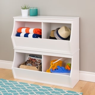 Stacked 4-Bin Storage Cubby