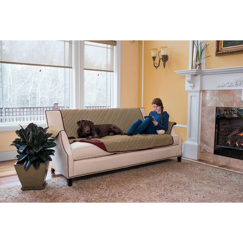 Home Fashion Designs Kaylee Collection Quilted Reversible Sofa Protector