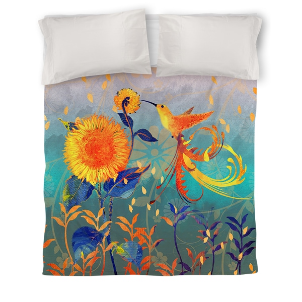 Shop Daisy Hum Teal Duvet Cover On Sale Ships To Canada