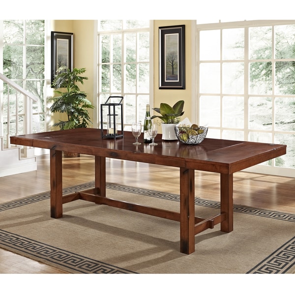 Shop Rustic Dark Oak Wood Dining Table Dark oak On Sale Free
