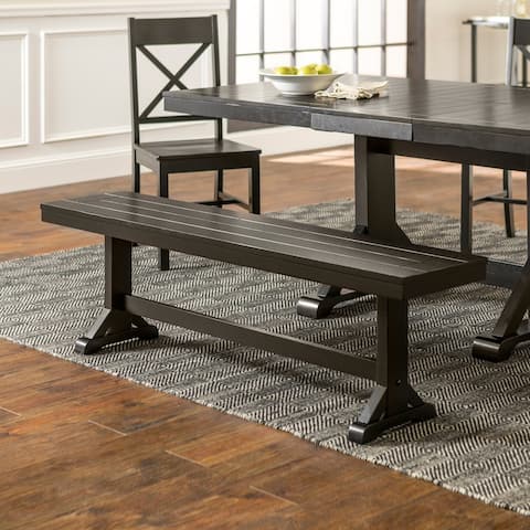 Middlebrook 60-inch Farmhouse Dining Bench - Antique Black - N/A