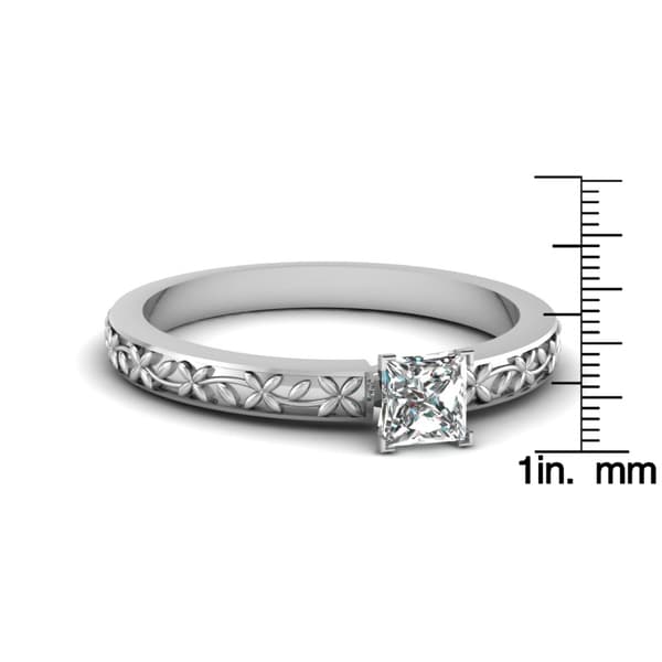 2Ct Princess-Cut Diamond Solitaire Bridal Engagement Ring 10K White Gold Finish
