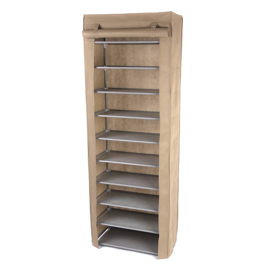 Beige 10-tier Shoe Rack - 67.75"hx 23.6"w x 11.8"d