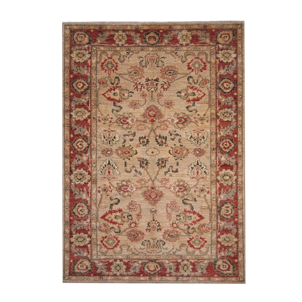 Cream Floral 8X8 Oushak Oriental Square Rug